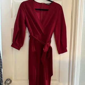 Burgundy Wrap Dress